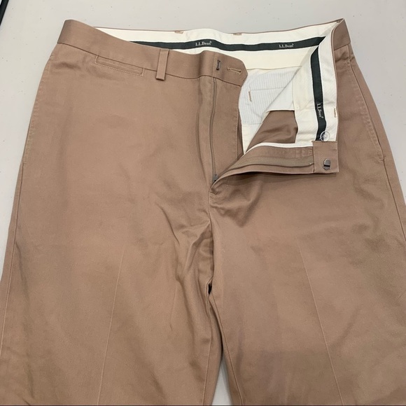 LL Bean Flat Front Pants Mens Classic Fit Beige Size 36 (see Pics) - Picture 5 of 10